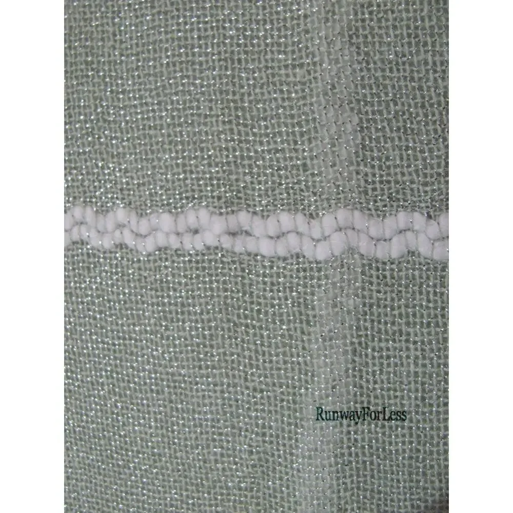 New ANTHROPOLOGIE Home Masula Green Glitter Bathroom Shower Curtain MALDIVES